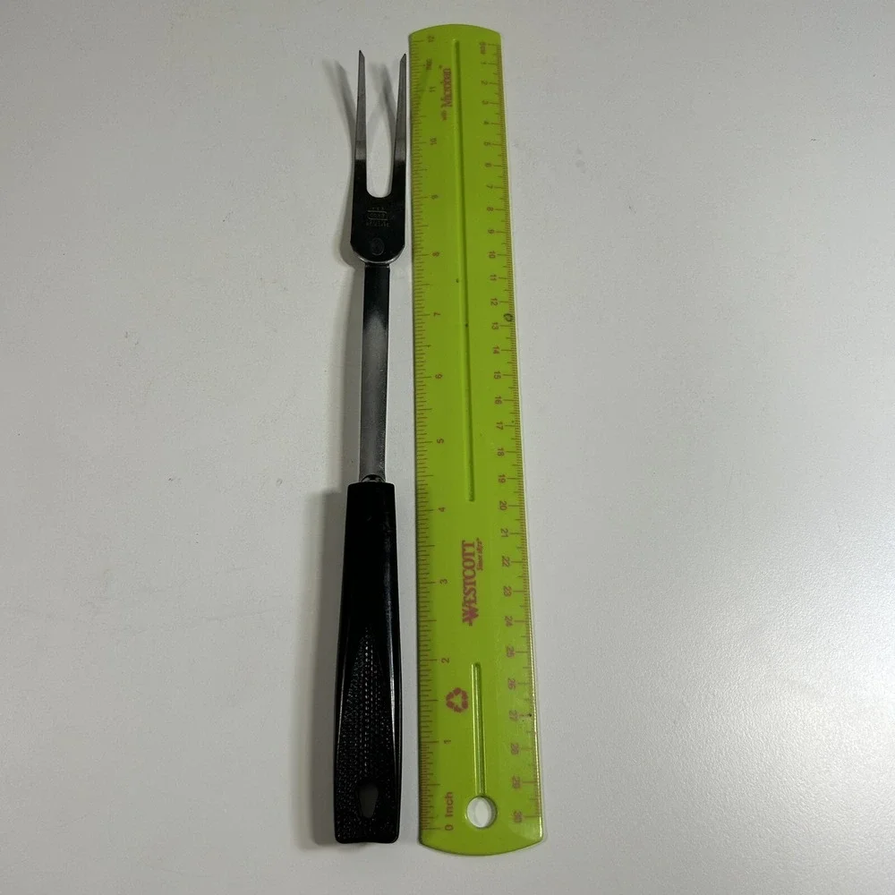 Vintage‎ Ekco Chromium plated 2 Prong Carving Meat Fork Made in USA